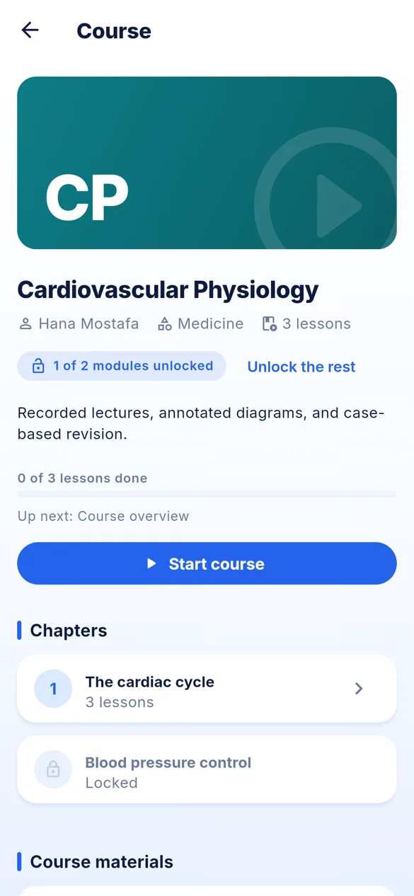 A Noqta course page in the app