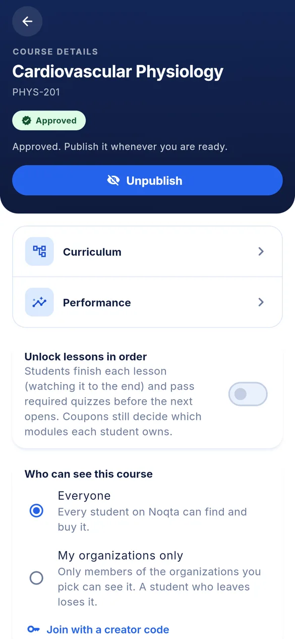 Course editor