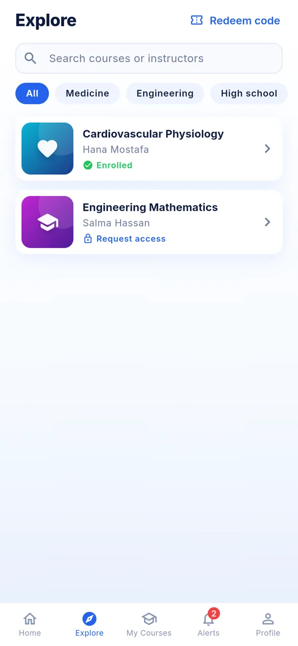Course catalogue